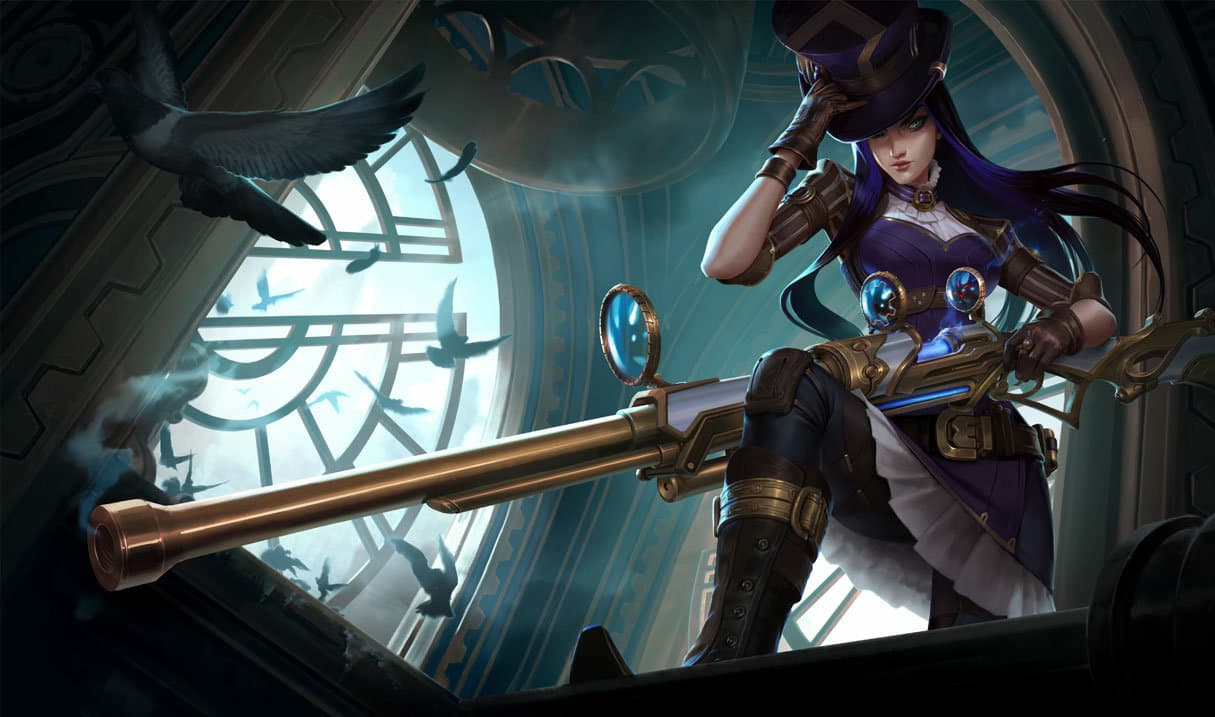 caitlyn Best Builds, Runes and counters Splash Art