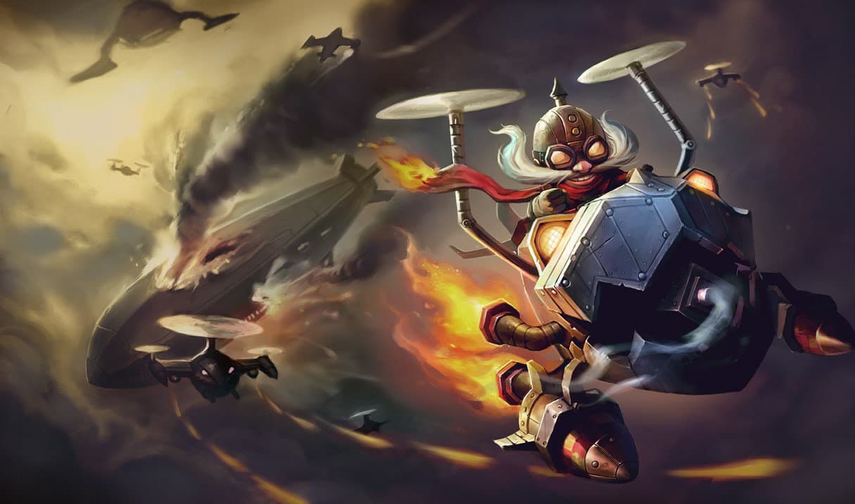 corki Best Builds, Runes and counters Splash Art